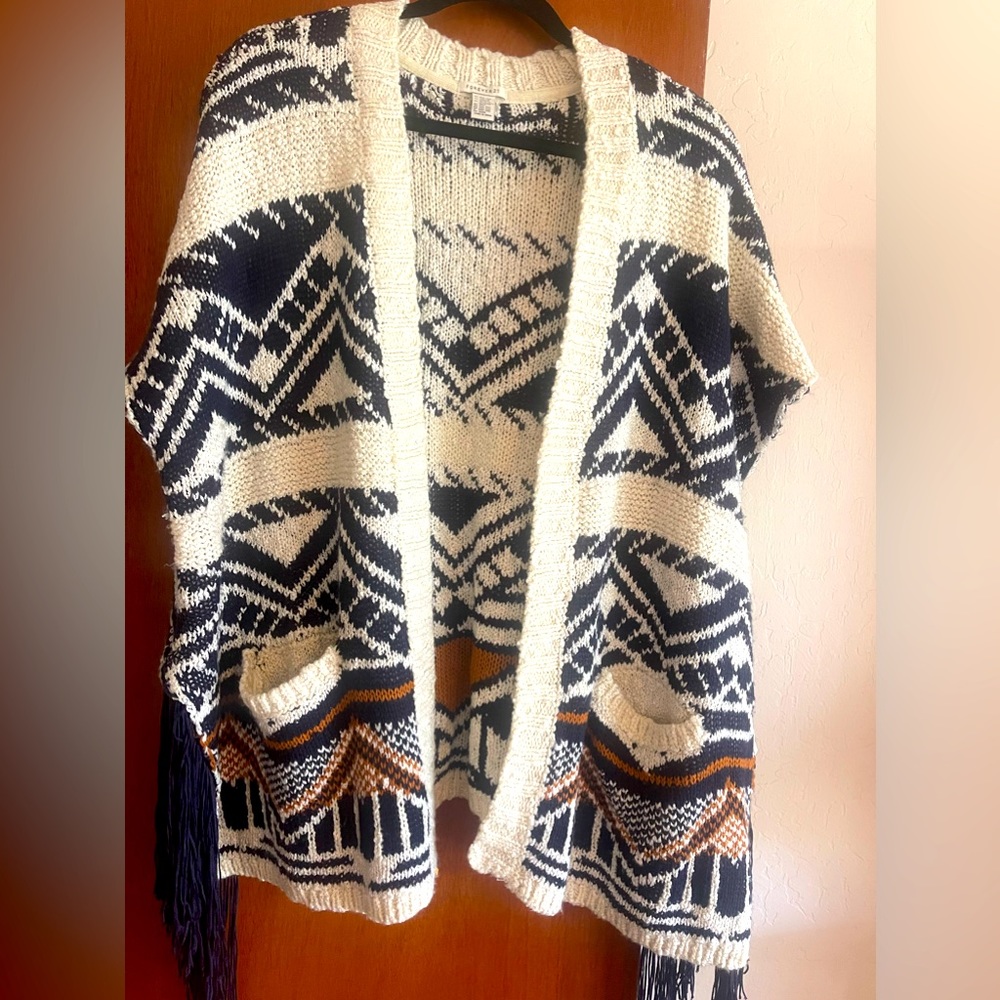 Southwestern cardigan with fringe